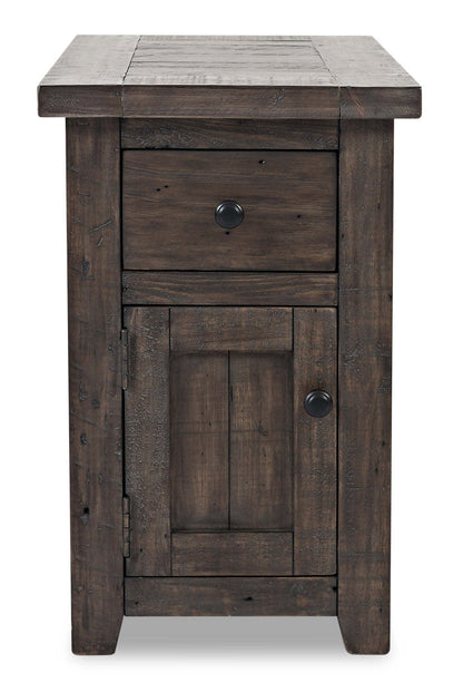 Madison 16 Rustic Chairside Table with Storage - Grey Brown Wood|Table de fauteuil rustique Madison de 16 po avec rangement - bois brun-gris