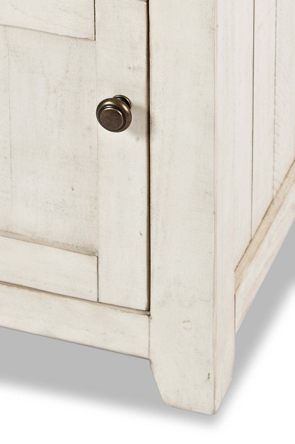 Madison 16 Rustic Chairside Table with Storage - White Wood|Table de fauteuil rustique Madison de 16 po avec rangement - bois blanc