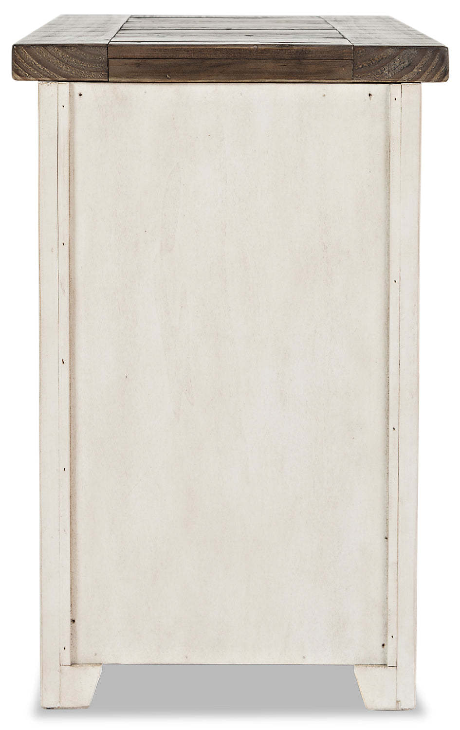 Madison 16 Rustic Chairside Table with Storage - White Wood|Table de fauteuil rustique Madison de 16 po avec rangement - bois blanc