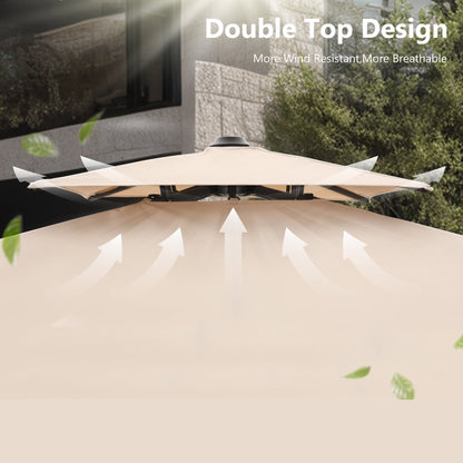 Parasol déporté hydraulique automatique MAISON ARTS de 3,66 m (12 pi) avec mât en aluminium et rotation à 360°