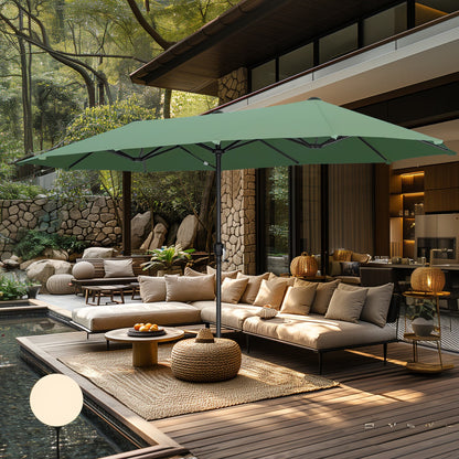 Parasol de terrasse double face extra large de 4 m (13 pi) avec manivelle, MAISON ARTS