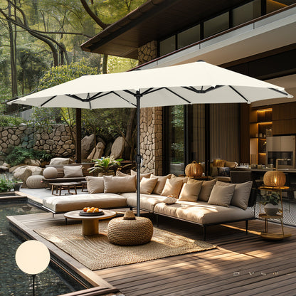 Parasol de terrasse double face extra large de 4 m (13 pi) avec manivelle, MAISON ARTS