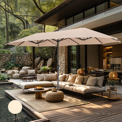 Parasol de terrasse double face extra large de 4 m (13 pi) avec manivelle, MAISON ARTS