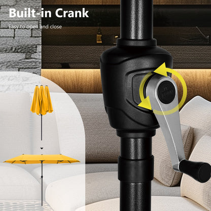 Parasol de terrasse double face extra large de 4 m (13 pi) avec manivelle, MAISON ARTS