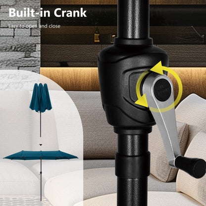 Parasol de terrasse double face extra large de 4 m (13 pi) avec manivelle, MAISON ARTS