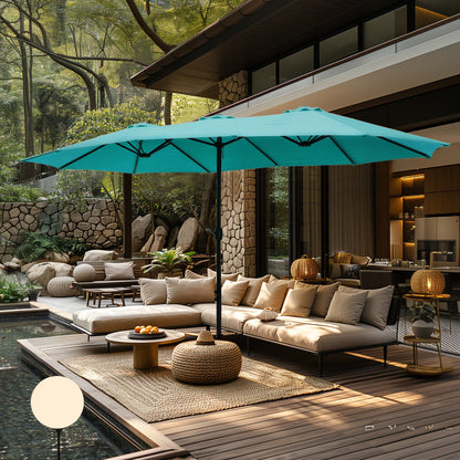 Parasol double face extra large de 4,57 m (15 pi) avec base incluse, MAISON ARTS