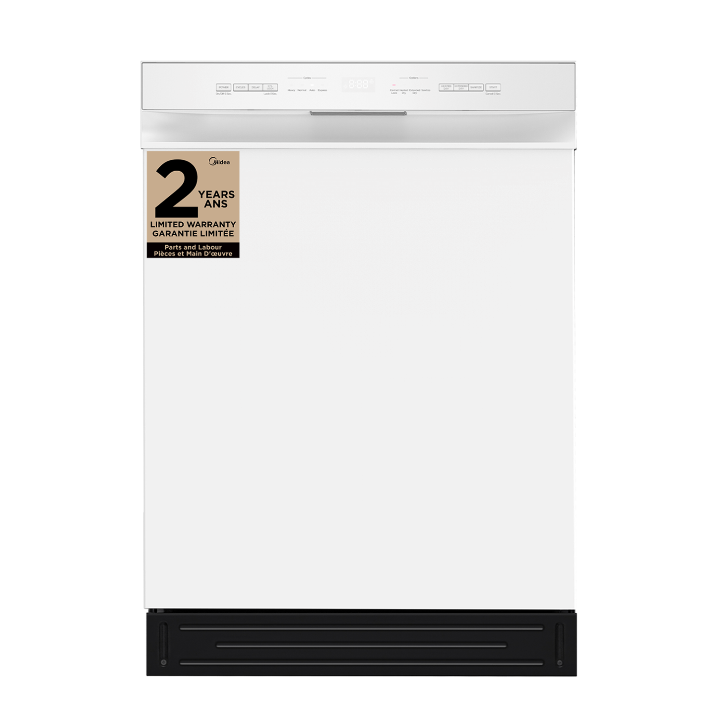 Lave-vaisselle Midea 24 à commande frontale avec éclairage intérieur - MDF24P2BWW | Lave-vaisselle Midea de 24 po avec commandes à l'avant et éclairage intérieur - MDF24P2BWW | MDF24P2W