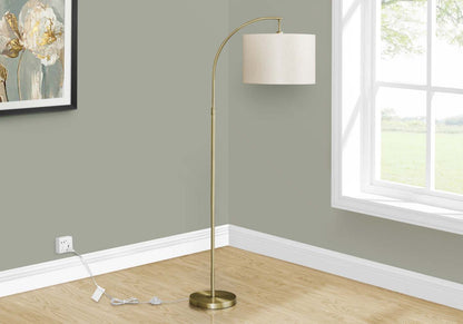 Lampadaire Arc Métallique 65 Brass|Lampe à pied arquée de 65 po en métal laiton