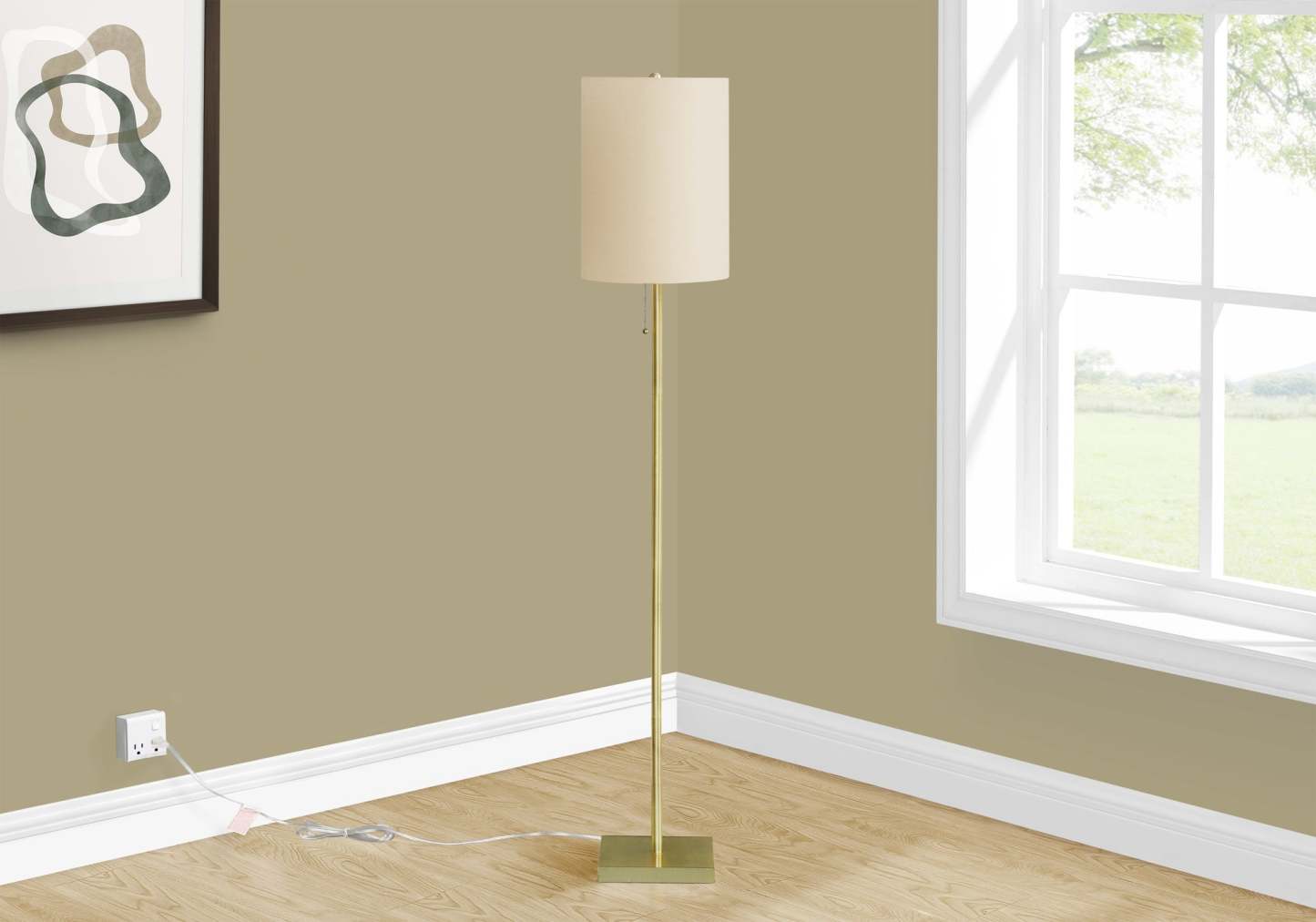 Lampadaire 62 Brass Metal|Lampe à pied en métal laiton de 62 po