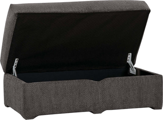 Made in Canada Morty 48 Chenille Fabric Storage Ottoman - Grey | Pouf de rangement Morty de 48 po fabriqué au Canada en tissu de chenille - gris