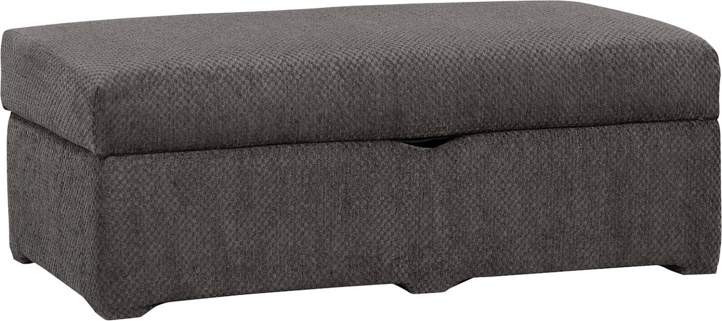 Made in Canada Morty 48 Chenille Fabric Storage Ottoman - Grey | Pouf de rangement Morty de 48 po fabriqué au Canada en tissu de chenille - gris