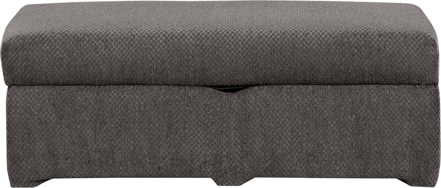 Made in Canada Morty 48 Chenille Fabric Storage Ottoman - Grey | Pouf de rangement Morty de 48 po fabriqué au Canada en tissu de chenille - gris