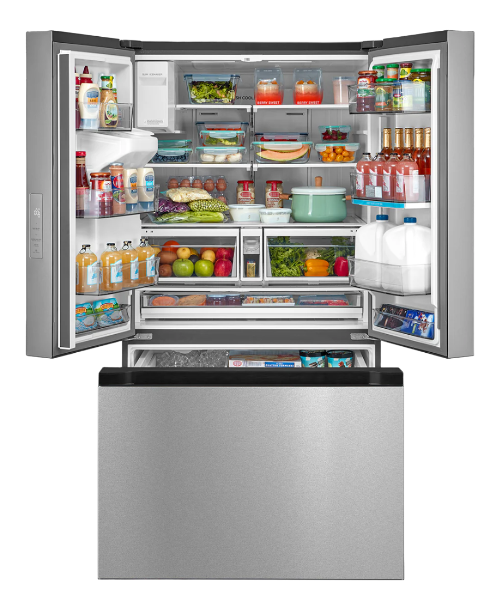 Midea 36 29.3 Cu. Ft. Réfrigérateur intelligent à portes françaises - Acier inoxydable - MRF29D2AST | Réfrigérateur intelligent Midea de 36 po et de 29,3 pi³ à portes françaises - acier inoxydable - MRF29D2AST | MRF29D2S