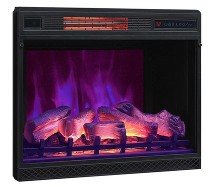 Meuble pour téléviseur Munich de 68 po avec foyer électrique, rangement et système de gestion des câbles pour téléviseurs jusqu’à 75 po - espresso