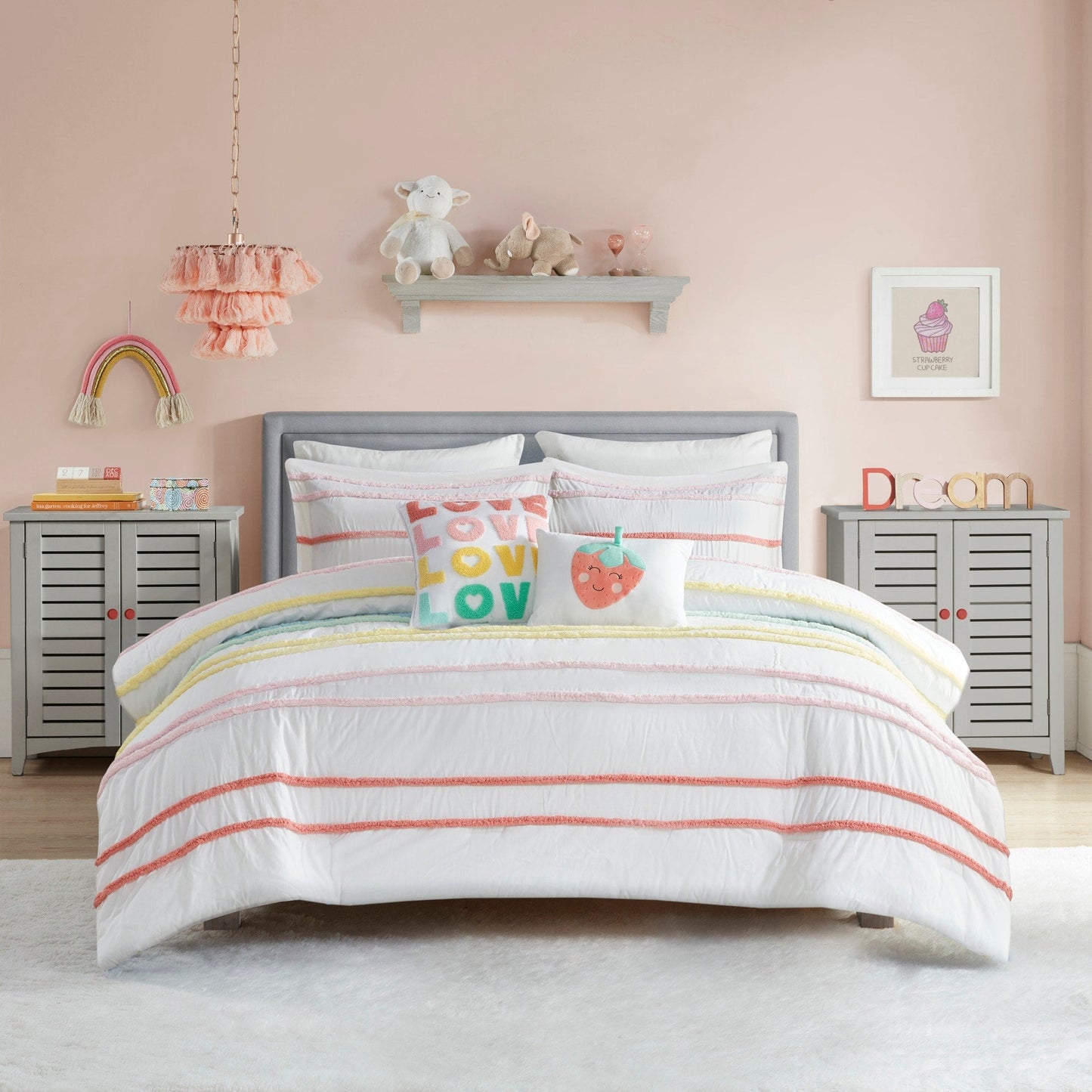 Ensemble de couette en coton Mackenzie avec bordure en chenille par Intelligent Design Kids