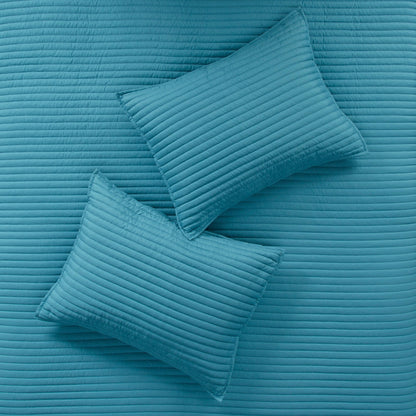 Collection de couette et de courtepointe imprimée en seersucker 8 pièces Madison Park Anchorage