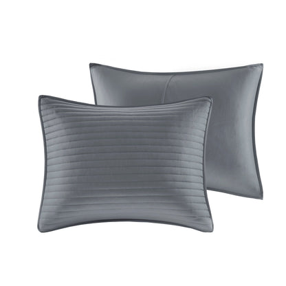 Collection de couette et de courtepointe imprimée en seersucker 8 pièces Madison Park Anchorage