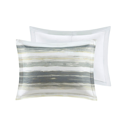 Collection de couette et de courtepointe imprimée en seersucker 8 pièces Madison Park Anchorage