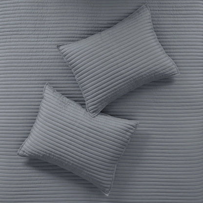 Collection de couette et de courtepointe imprimée en seersucker 8 pièces Madison Park Anchorage