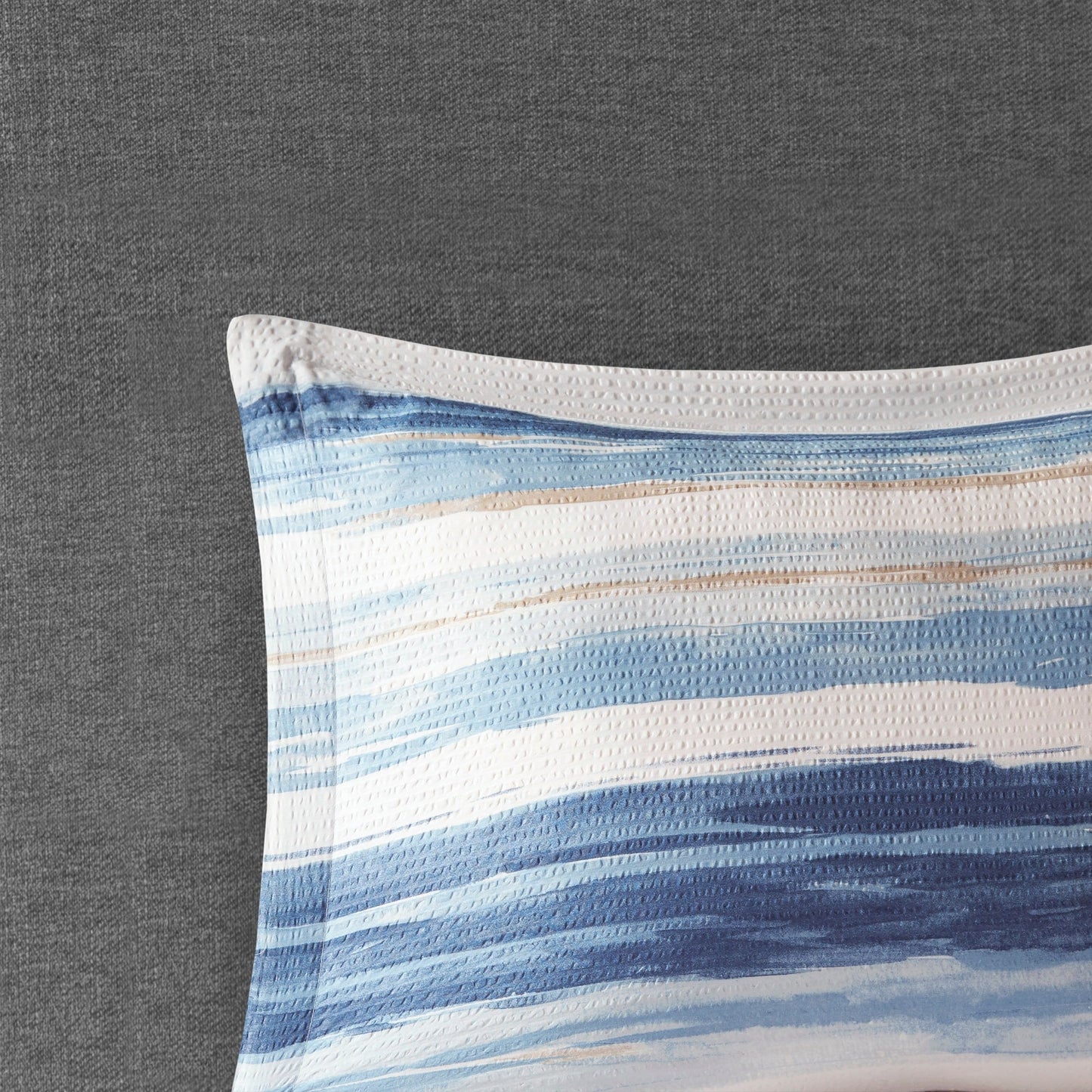 Collection de couette et de courtepointe imprimée en seersucker 8 pièces Madison Park Anchorage