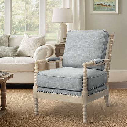 Fauteuil Madison Park Donohue à cadre en bois tourné