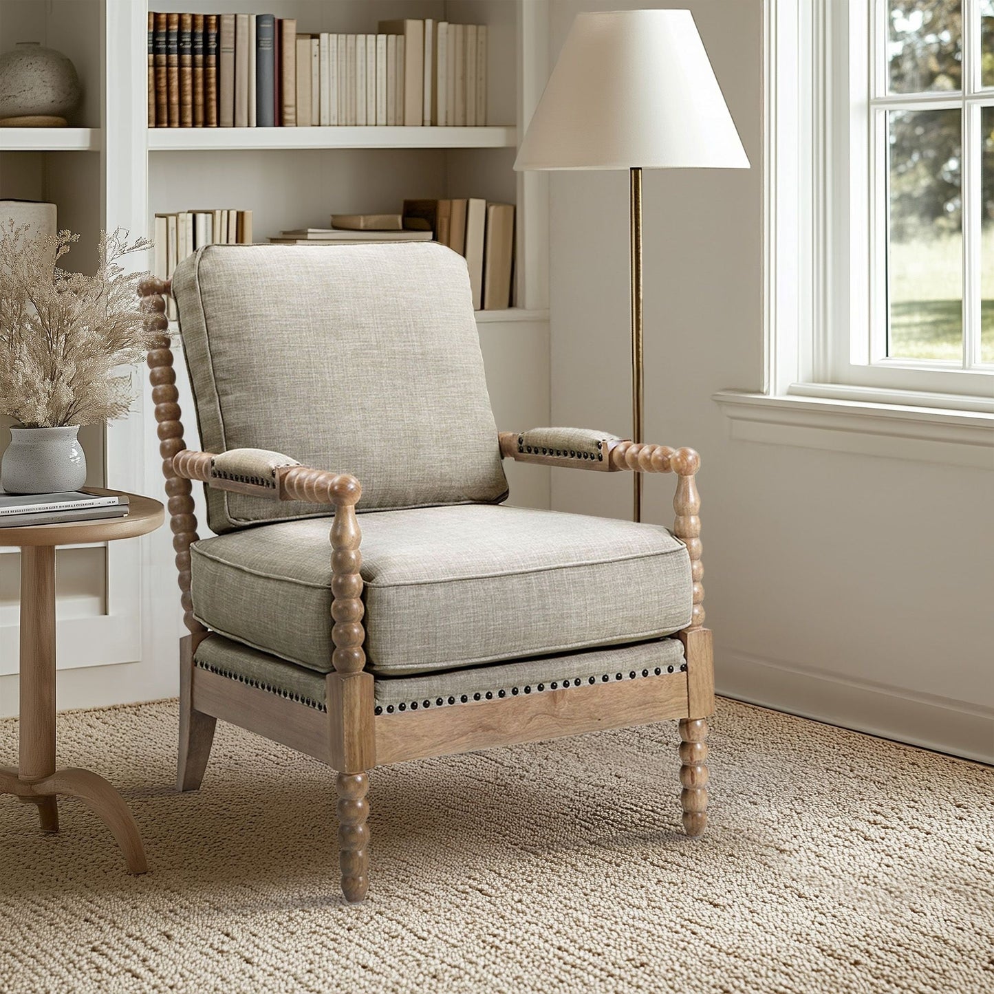 Fauteuil Madison Park Donohue à cadre en bois tourné