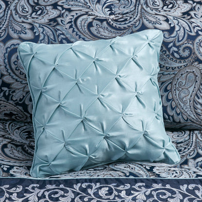 Ensemble de couette jacquard 7 pièces Madison Park Elaine bleu marine