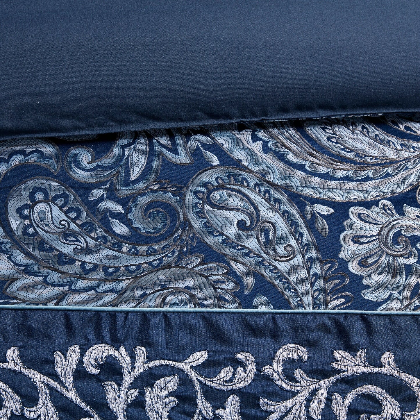 Ensemble de couette jacquard 7 pièces Madison Park Elaine bleu marine