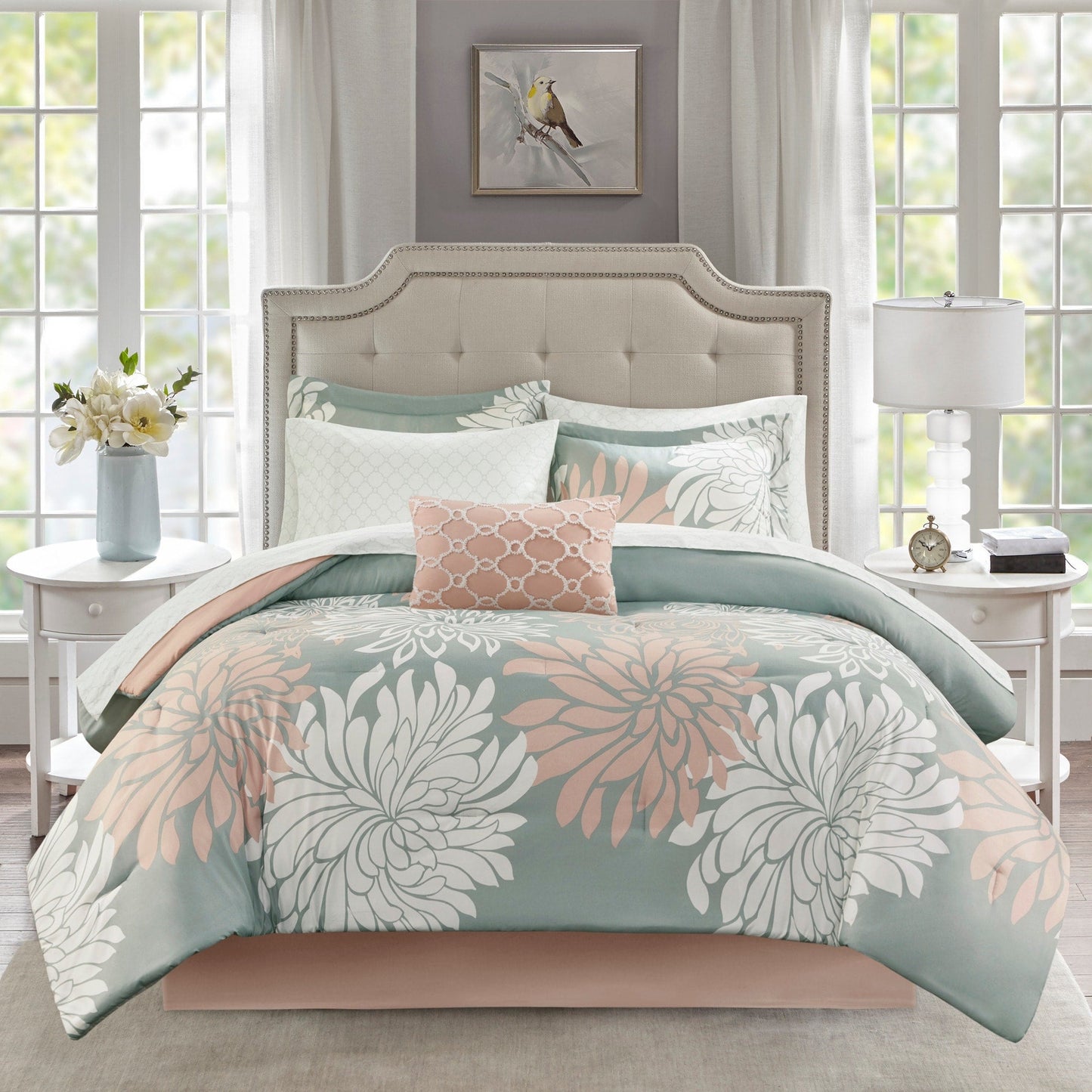 Ensemble de couette complet Madison Park Essentials Caldwell avec draps en coton