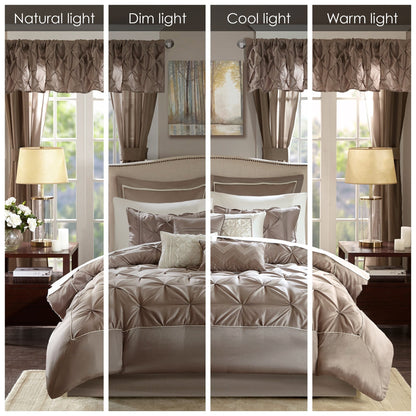 Ensemble de literie Madison Park Essentials Loretta 24 pièces avec rideaux et draps