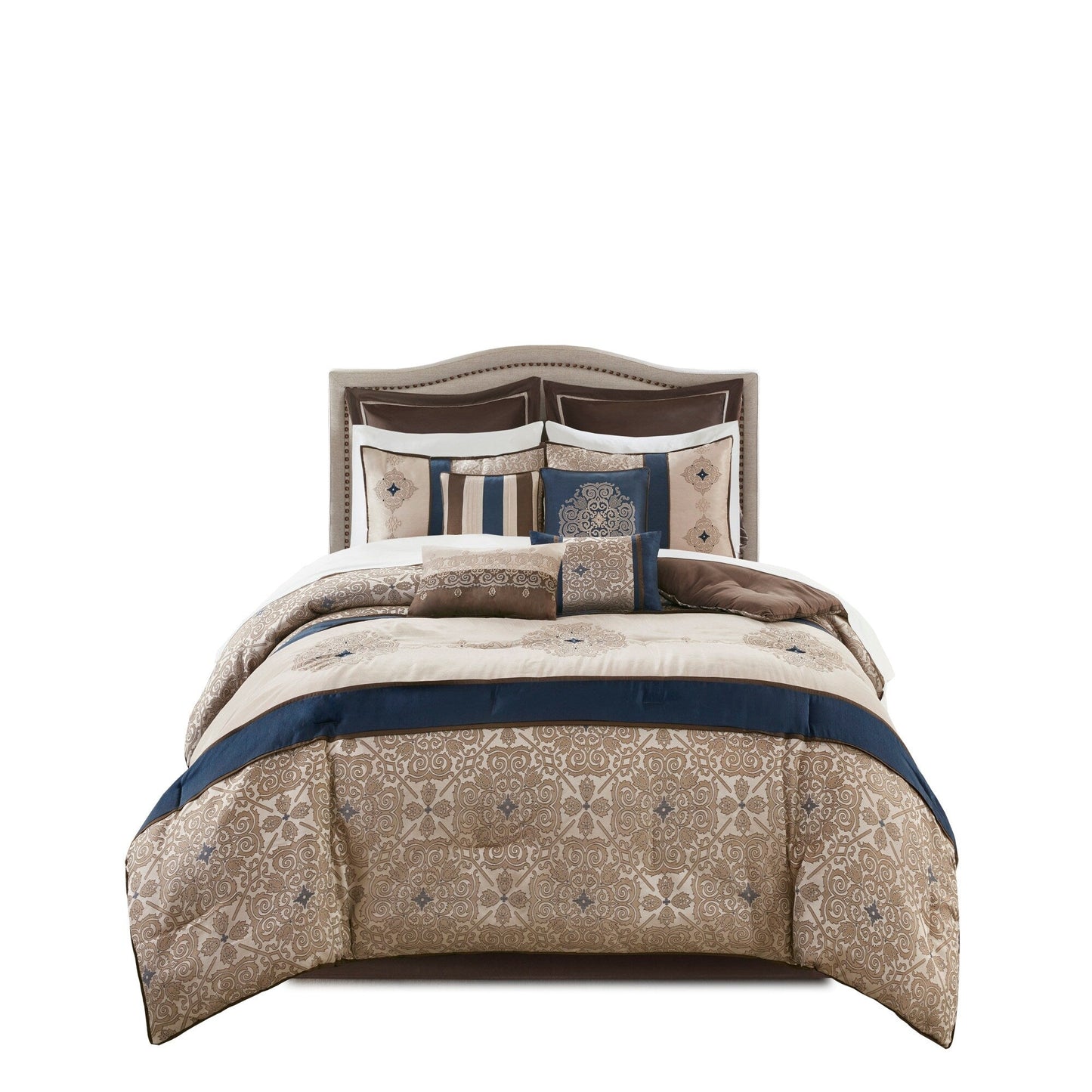 Madison Park Essentials Parker Jacquard Brodé, Ensemble de chambre 24 pièces