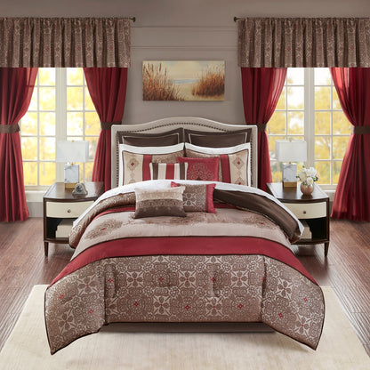 Madison Park Essentials Parker Jacquard Brodé, Ensemble de chambre 24 pièces