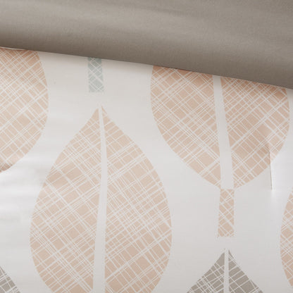 Ensemble de couette Madison Park Essentials Pelham Bay corail/vert avec draps en coton