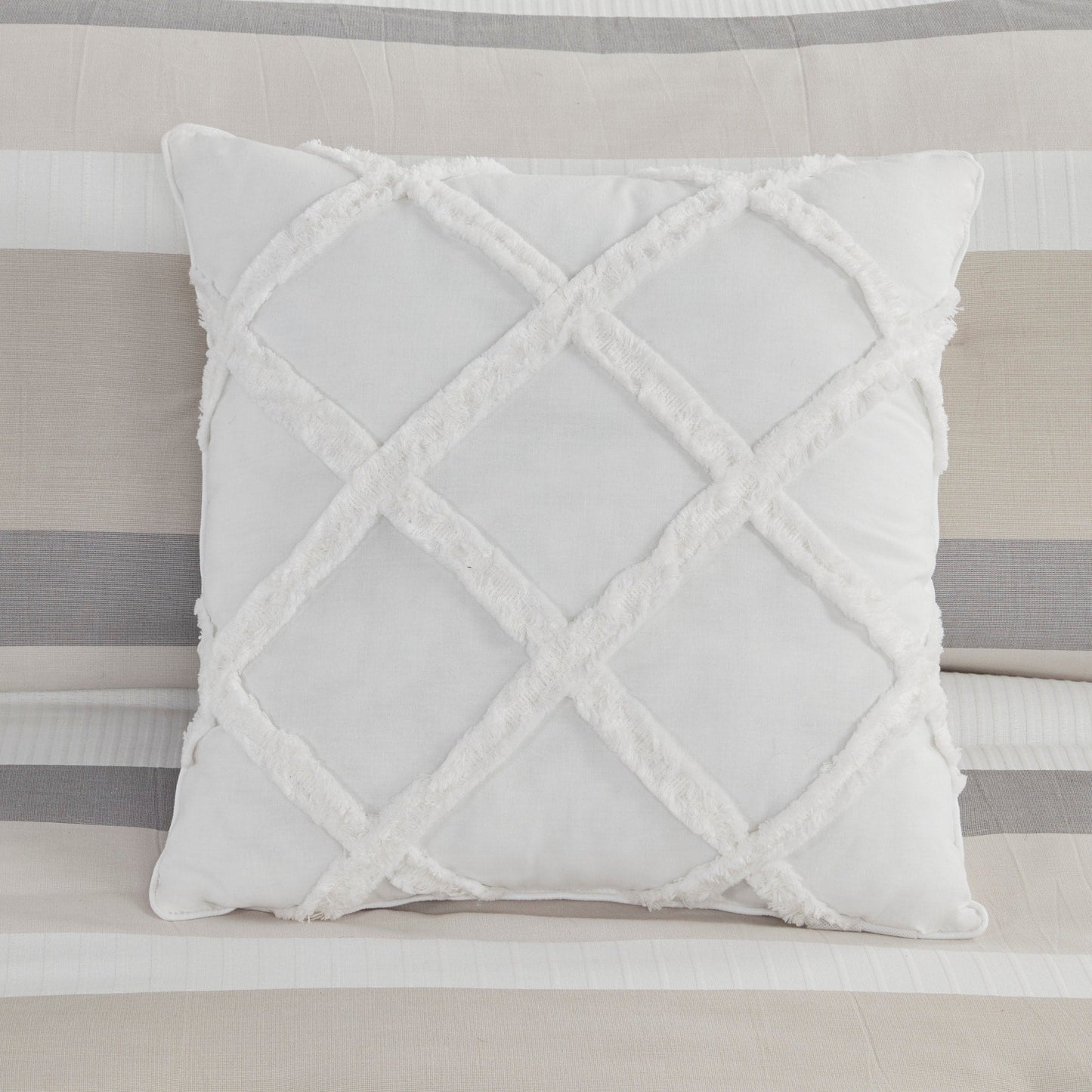 Ensemble de couette jacquard 5 pièces Madison Park Levi Blue/Naturel