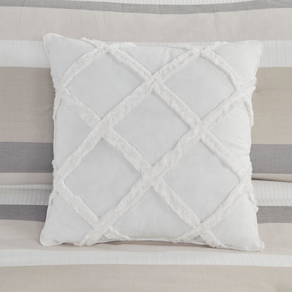 Ensemble de couette jacquard 5 pièces Madison Park Levi Blue/Naturel