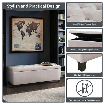 Banc de rangement capitonné Madison Park Sasha