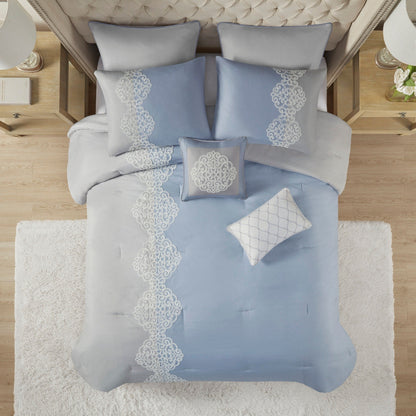 Ensemble de couette en microfibre brodée 8 pièces Madison Park Vera