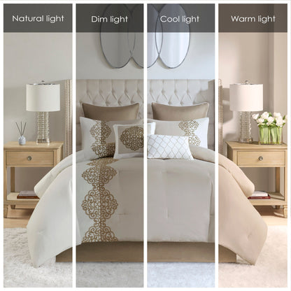 Ensemble de couette en microfibre brodée 8 pièces Madison Park Vera