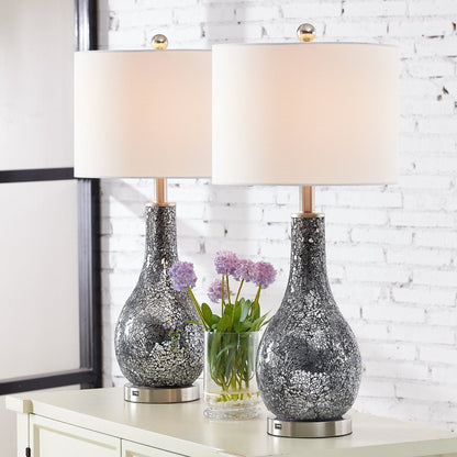Ensemble de 2 lampes de table en verre de 25,25 pouces avec port USB
