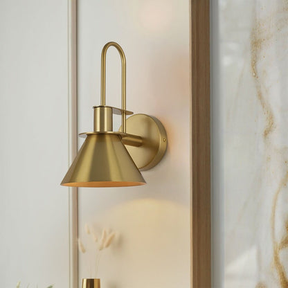Applique murale conique moderne du milieu du siècle à une lumière - 18 cm (7 po)