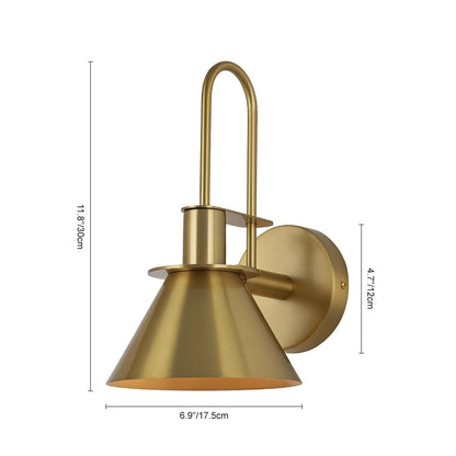 Applique murale conique moderne du milieu du siècle à une lumière - 18 cm (7 po)