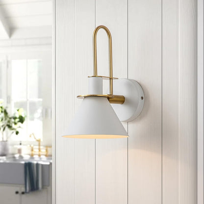 Applique murale conique moderne du milieu du siècle à une lumière - 18 cm (7 po)