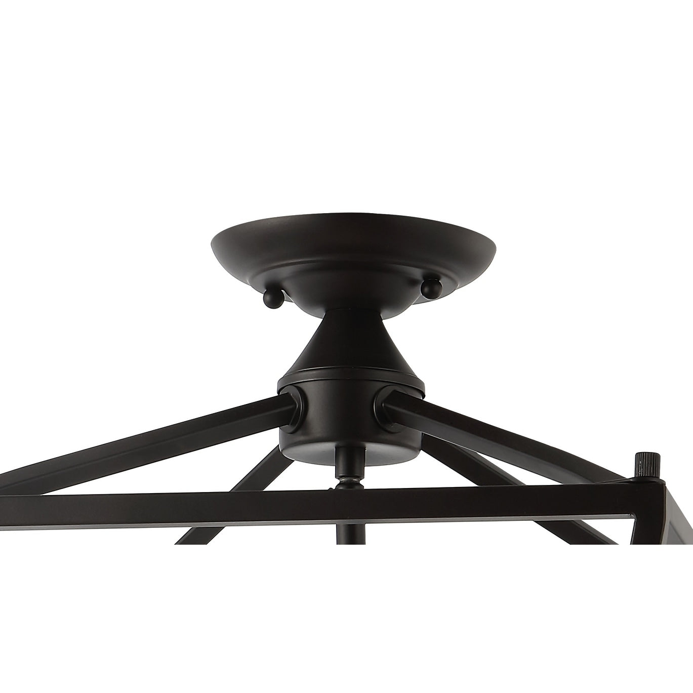 Mini lanterne Milton à 4 lumières en fer, style ferme moderne, plafonnier LED encastré, par JONATHAN Y