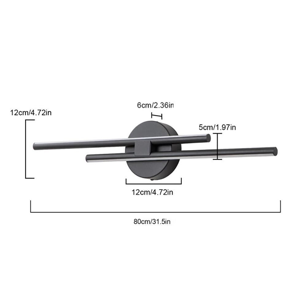 Applique murale minimaliste en métal linéaire à LED dimmable à 2 lumières