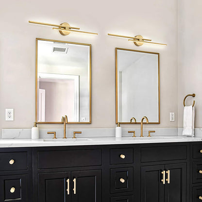 Applique murale minimaliste en métal linéaire à LED dimmable à 2 lumières