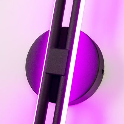 Applique murale minimaliste en métal linéaire à LED dimmable à 2 lumières