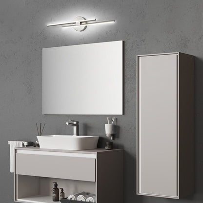 Applique murale minimaliste en métal linéaire à LED dimmable à 2 lumières