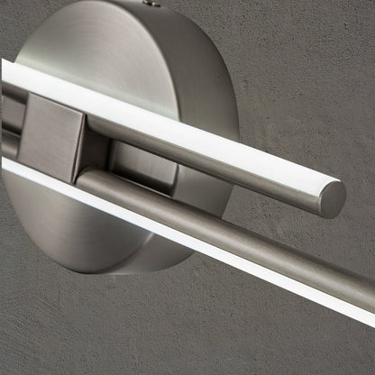 Applique murale minimaliste en métal linéaire à LED dimmable à 2 lumières