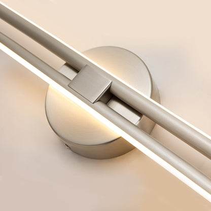 Applique murale minimaliste en métal linéaire à LED dimmable à 2 lumières