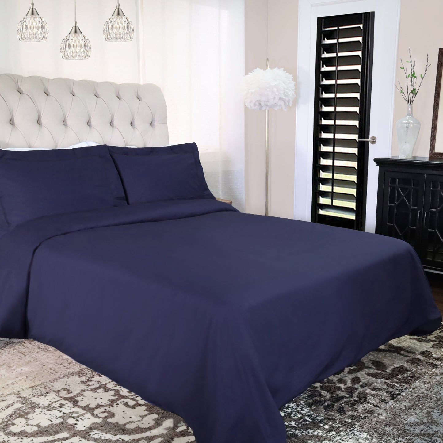 Housse de couette en percale de coton de qualité supérieure 300 fils